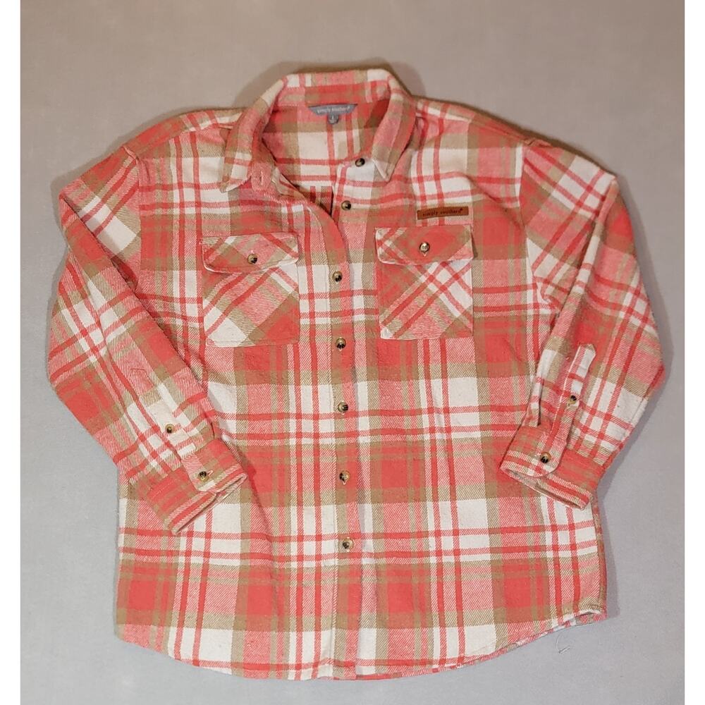Simply Southern Plaid Button Up Shacket Jacket Large